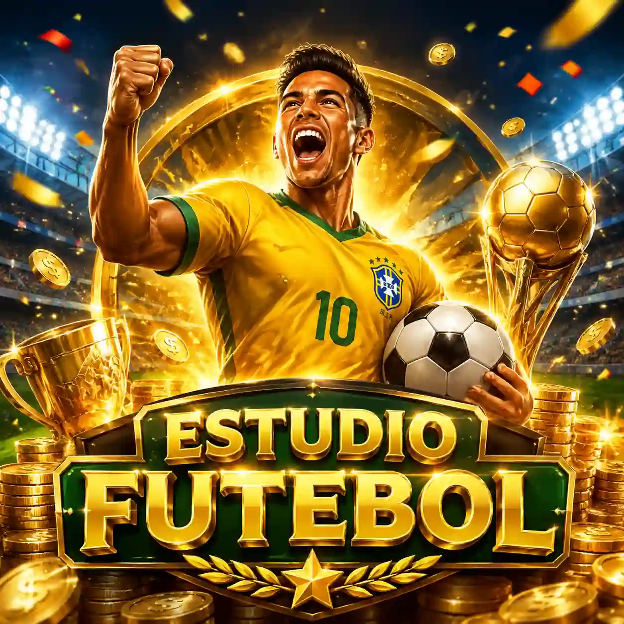 Estádio de futebol iluminado à noite — apostas esportivas