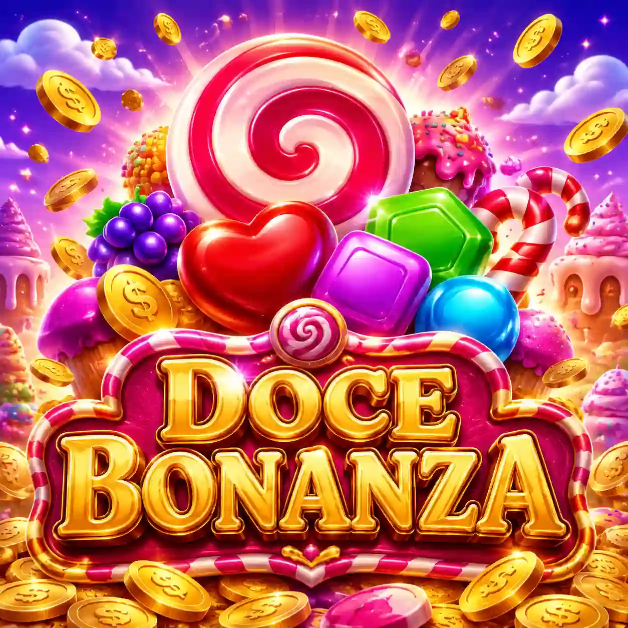 Sweet Bonanza slot com doces coloridos e frutas